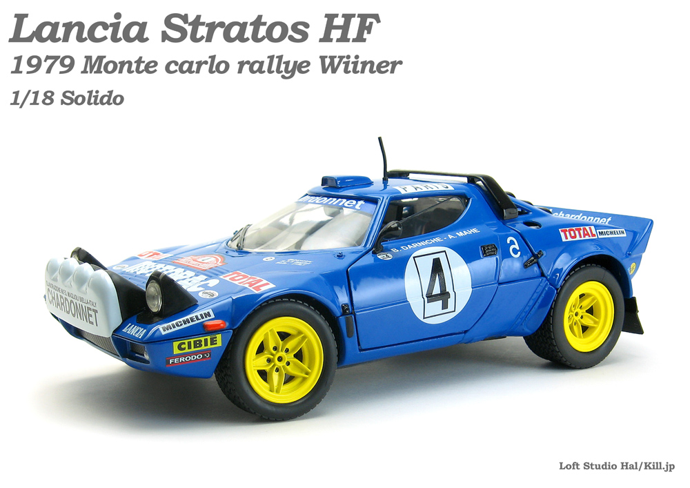 1/18 Lancia Stratos HF 1979 Monte carlo rallye Wiiner Solido